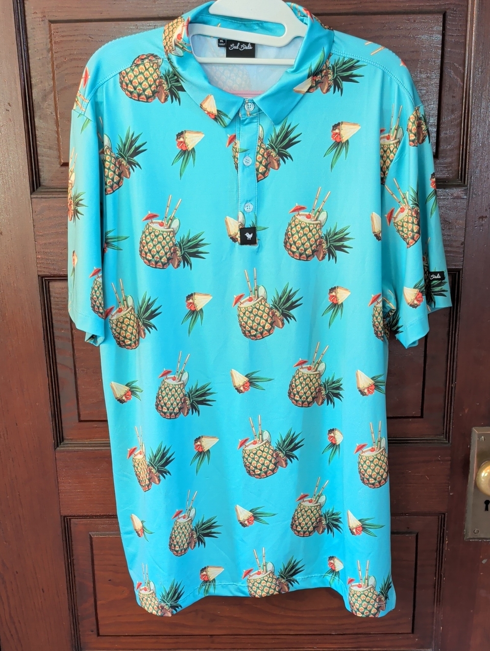 Bad Birdie Pineapple Pina Colada Golf Shirt Mens Size XL Hawaiian Tropical